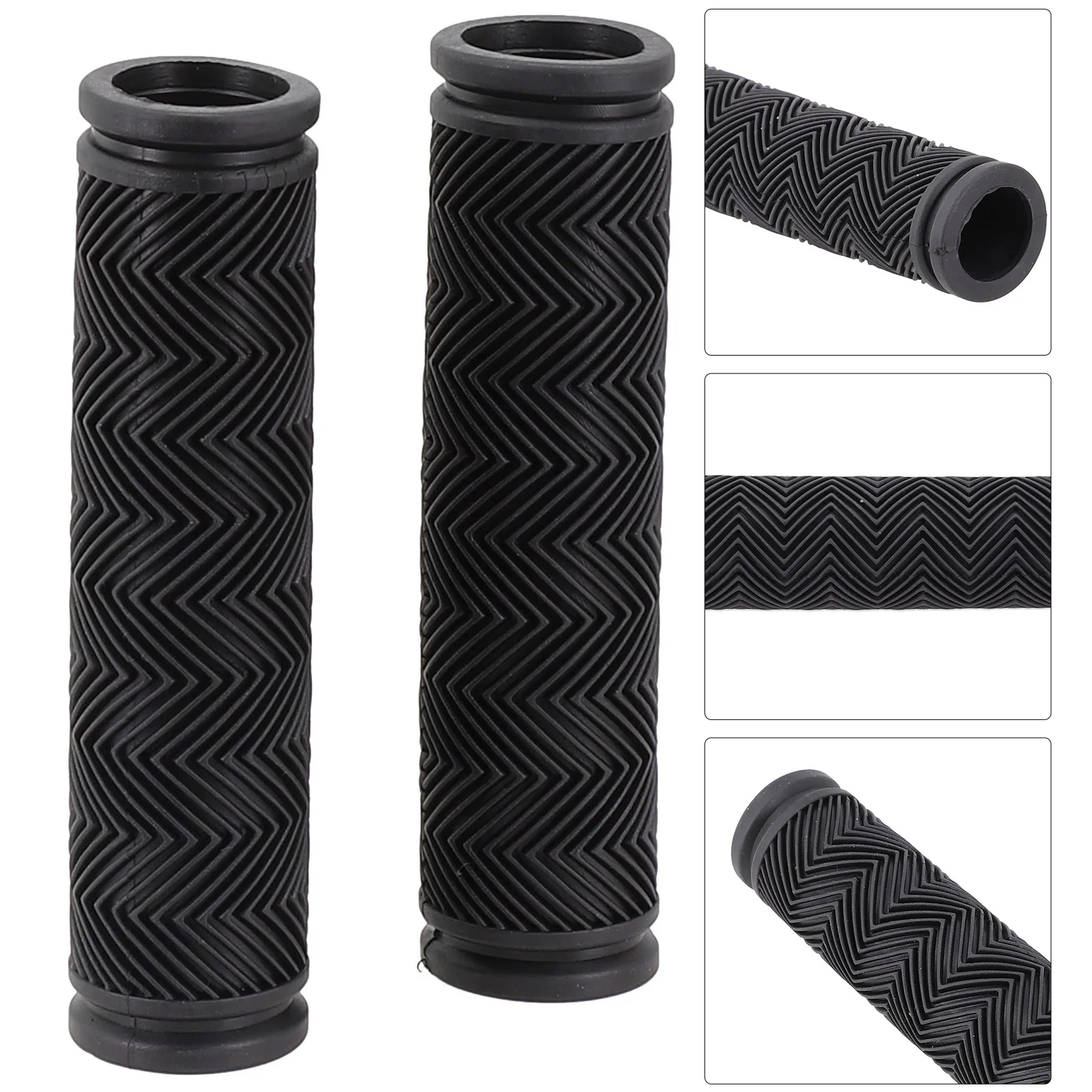 

1 Pair Mountain Bike Rubber Bicycle Grip 22.2*117mm Flying Grip Bicycle Vice Handle Black Bicycle Replacement Parts For Cycling