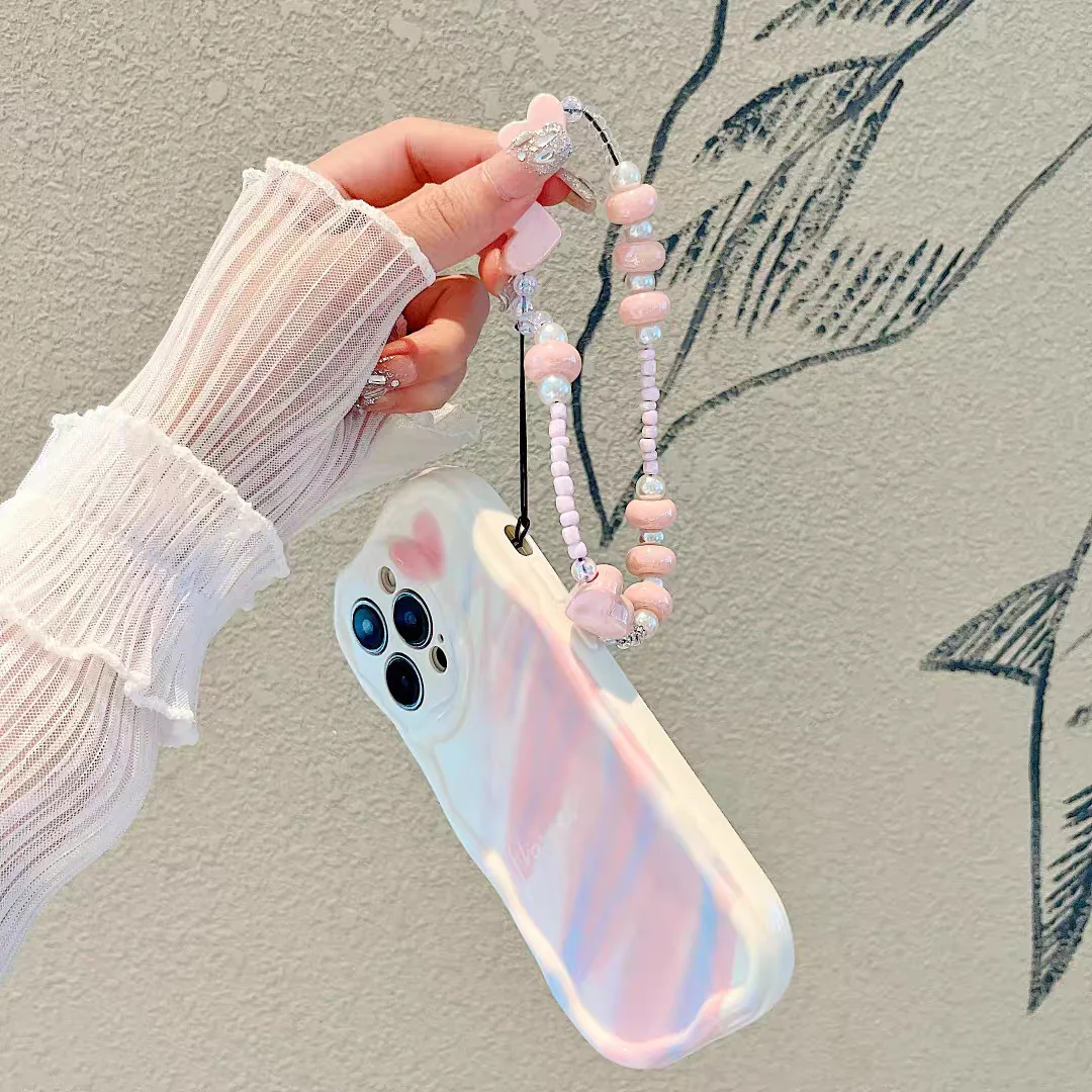 Artistic Flower Heart Chain Phone Case