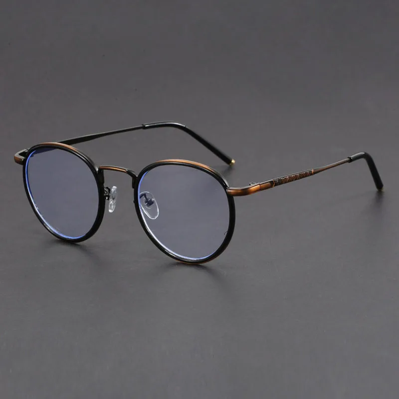 Vintage-Inspired Luxury Round Metal Eyeglass Frame