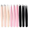 Karsyngirl 2/3Pcs Stainless Steel Straight and Curved Eyelashes Tweezers Eyelash Extension Tweezers False Eyelashes Makeup Tools 1