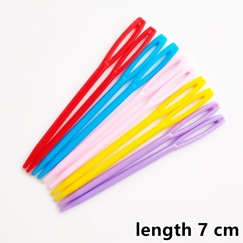 100pcs 5.5cm Multicolor Plastic Sewing Needles Wool Embroidery Weaving  Needles for Crafts Clothing Shoes Kniting Crochet Hooks - AliExpress