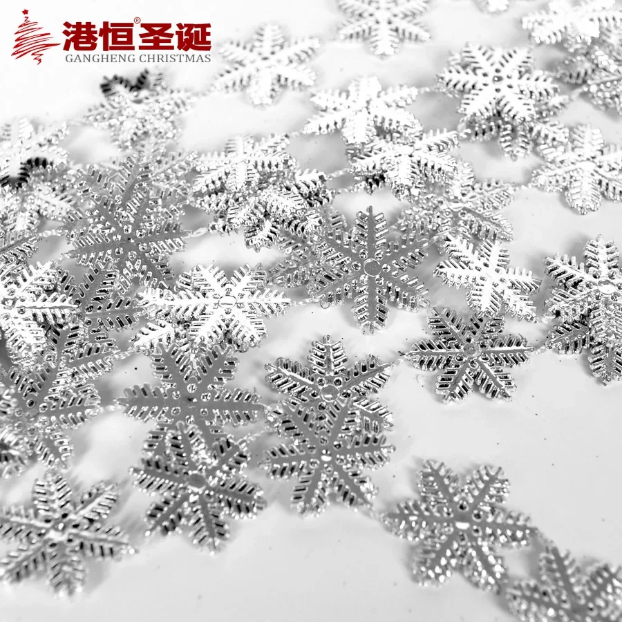 

Christmas products 200cm christmas snowflake chain string Christmas tree decorations 3cm snowflake decorations