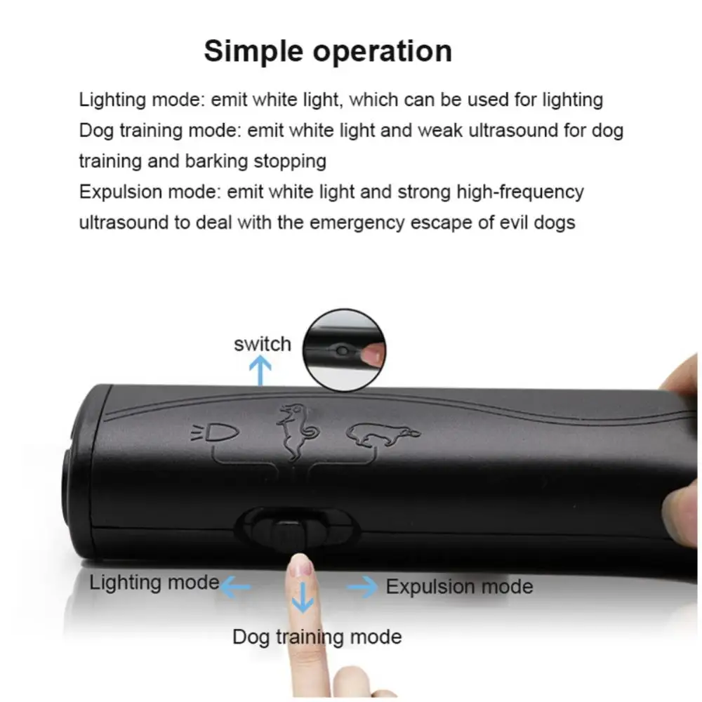 Pet dog repeller Pet Dog Repeller Whistle Anti Barking Stop Bark Training Device Trainer LED Ultrasonic 3 In 1 Anti Barking Dog Training Supplies