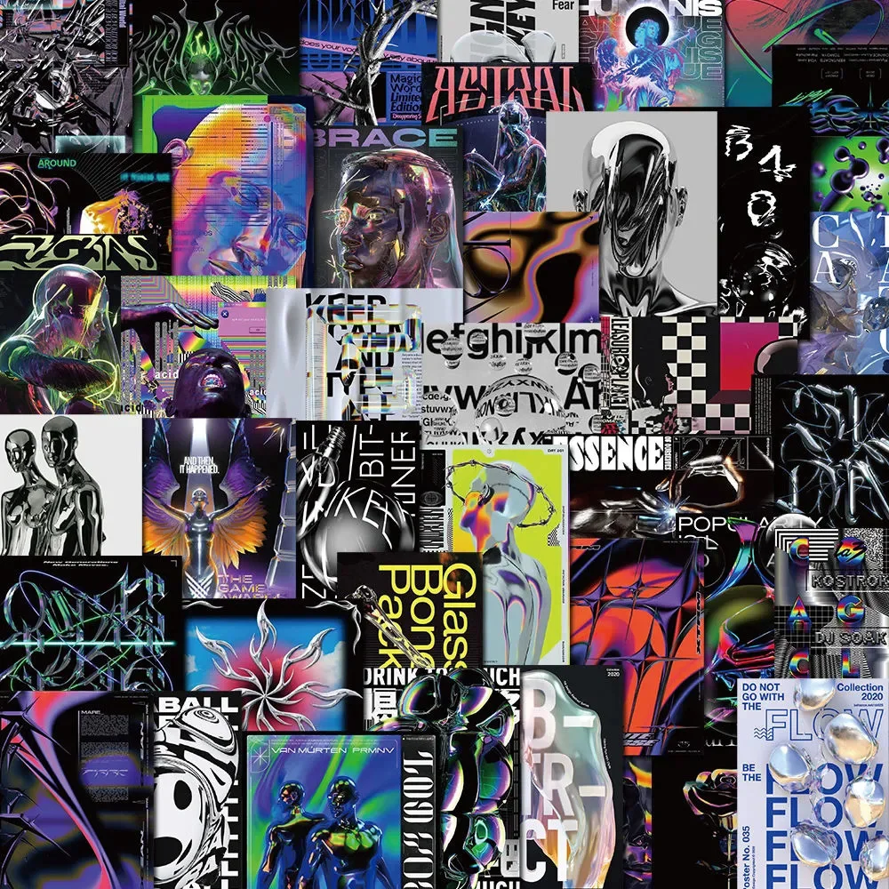 

10/30/40pcs Cool Cartoon Psychedelic Acid Design Aesthetic Stickers DIY Notebook Luggage Waterproof Decoration Sticker Wholesale