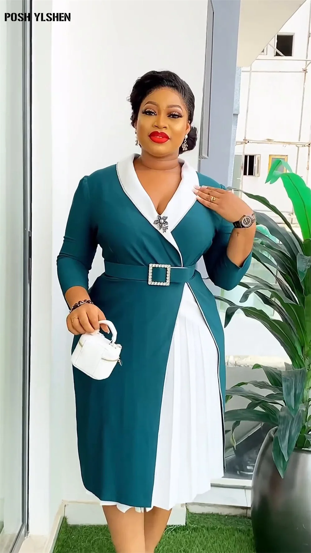 Sexy Pleated Patchwork African Dresses for Women 2024 Summer