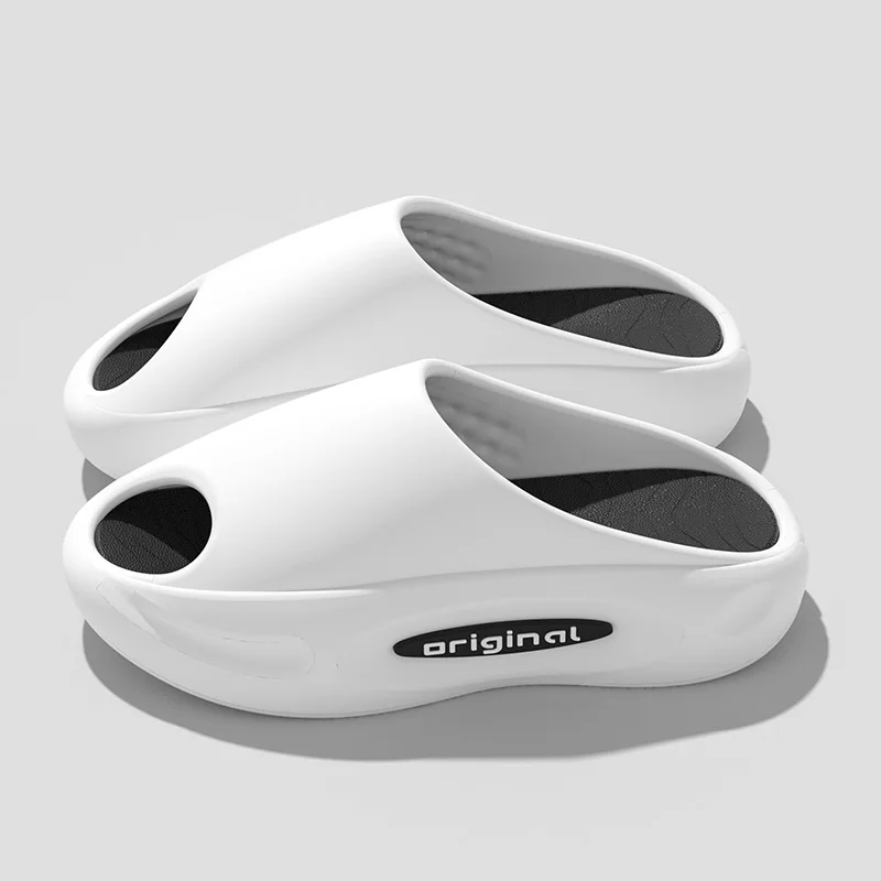 Fashion letter shoes thick sole simple slippers for men summer women's sandals foot massage home outdoor beach shoes for men