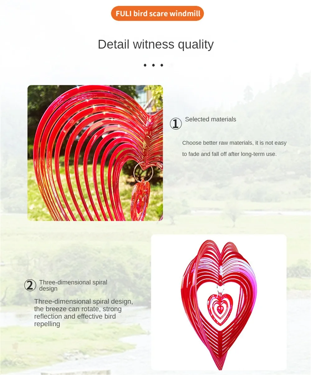 Description Picture 3 of itemGradient Color Wind Spinner Catcher Stainless Steel 3D Flowing Light Effect Wind Chimes Parts Outdoor Garden Yard Bedroom Decor
