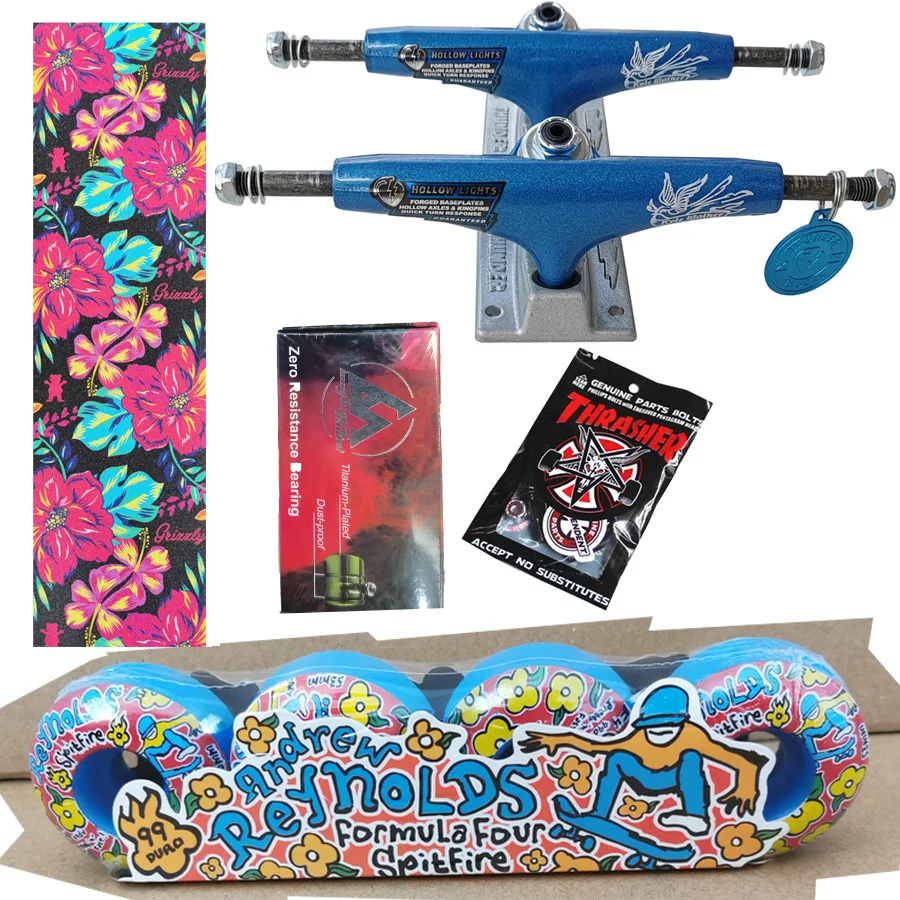 Spitfire Wheels Forged 5.25 Pollici Thunder Skateboard Trucks Buona Qualità Lm Pro Cuscinetti In Acciaio Cromato Grip Tape Skateboards