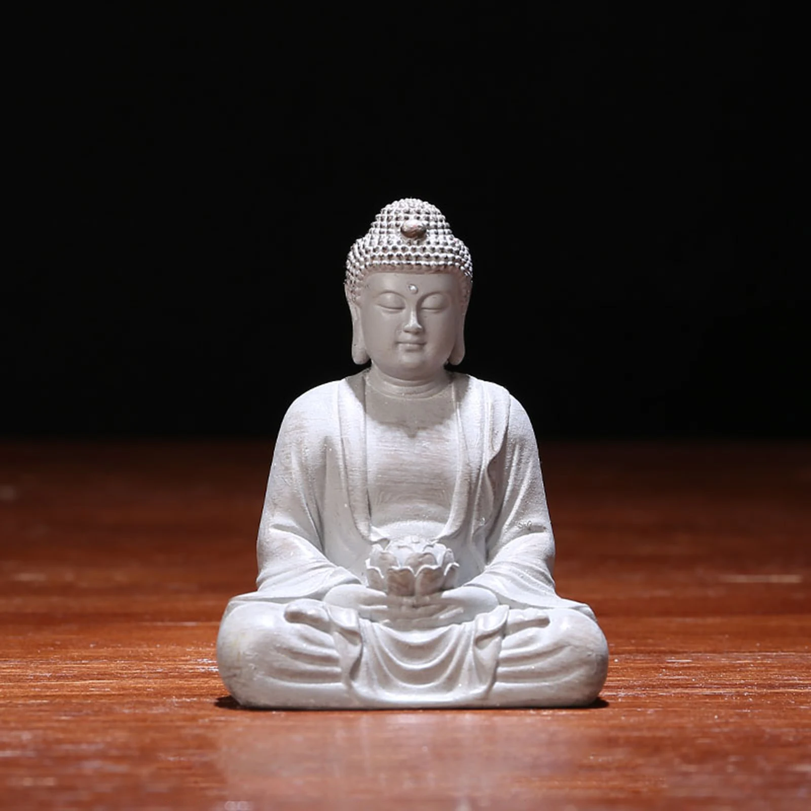 Portable Buddha Statue Decorative Tabletop Sculpture Ornament House Decor Collectible Craft