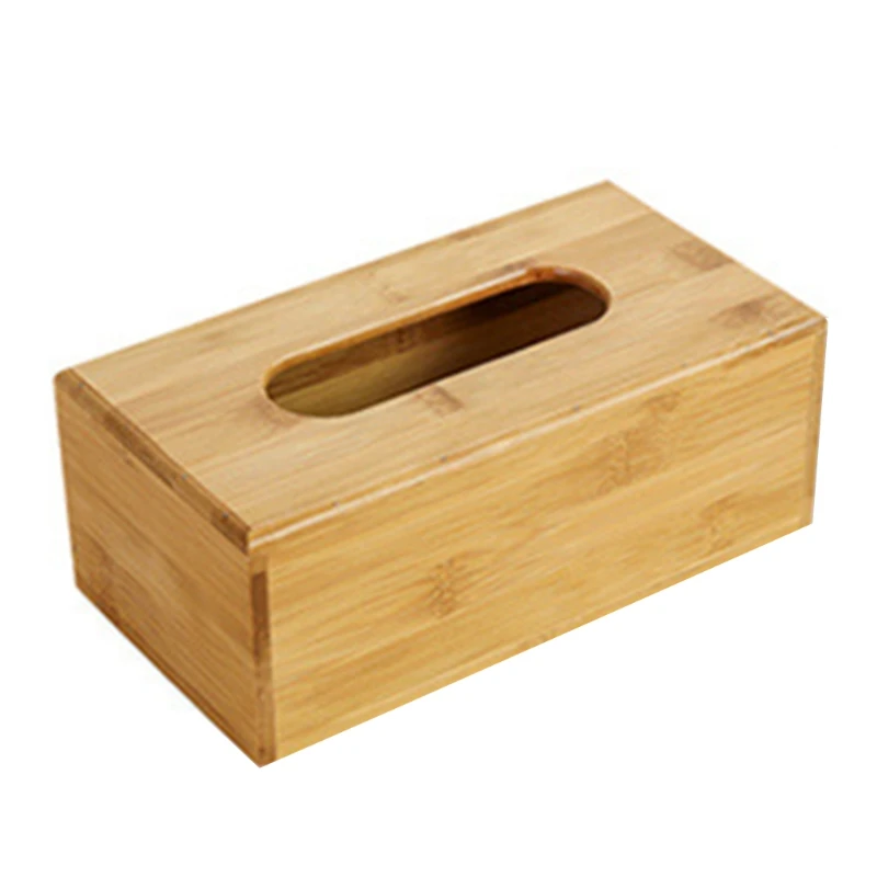 Bamboo Tissue Box Holder Storage Paper Box Tissue Cover Car Wood Napkins Holder Case Organizer Home Decoration tissue dispenser tissue box toilet paper holder