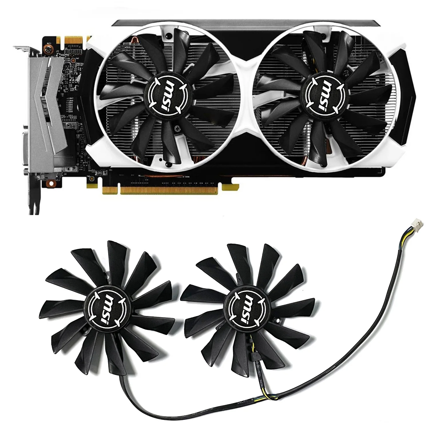 2Pcs Pld10010B12Hh Dc 12V Gtx 960 Gpu Di Raffreddamento Per Msi Gtx 960 970 980 980Ti Gtx960 Gtx970 Gtx980 Gtx980Ti Armatura Ventola Di Raffreddamento