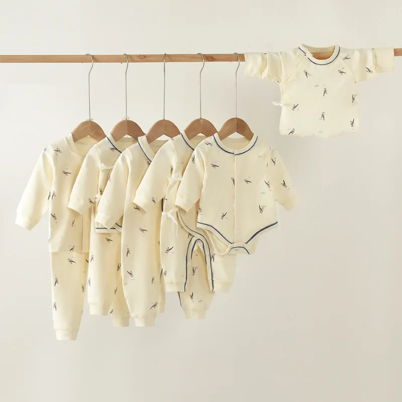 

Детское боди, треугольное нижнее белье с запахом, пижама из чистого хлопка, всесезонное детское боди с длинным рукавом