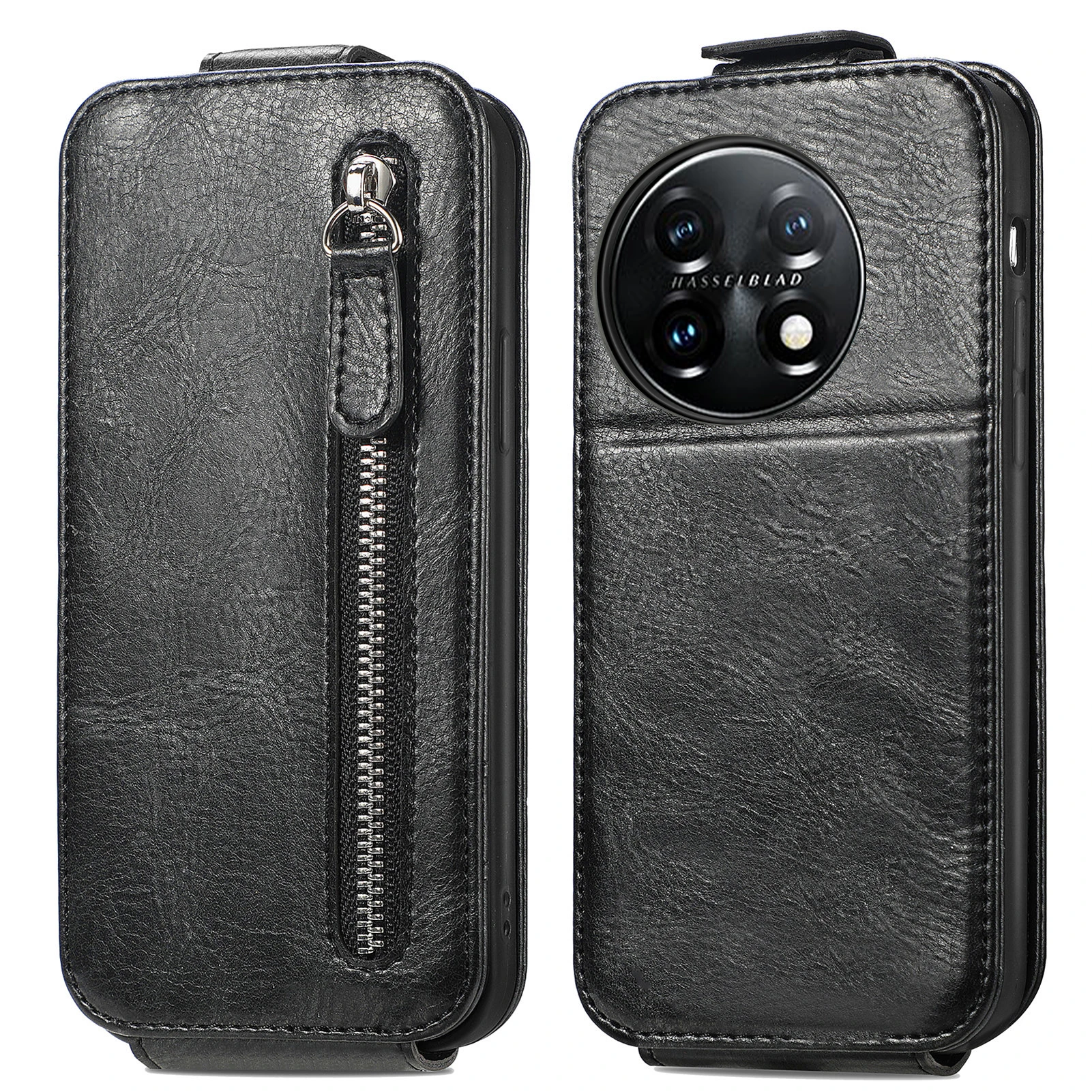 Vertical zipper up down Flip PU Leather Card Case For Oneplus 11 11R Nord CE3 ACE 2V N300