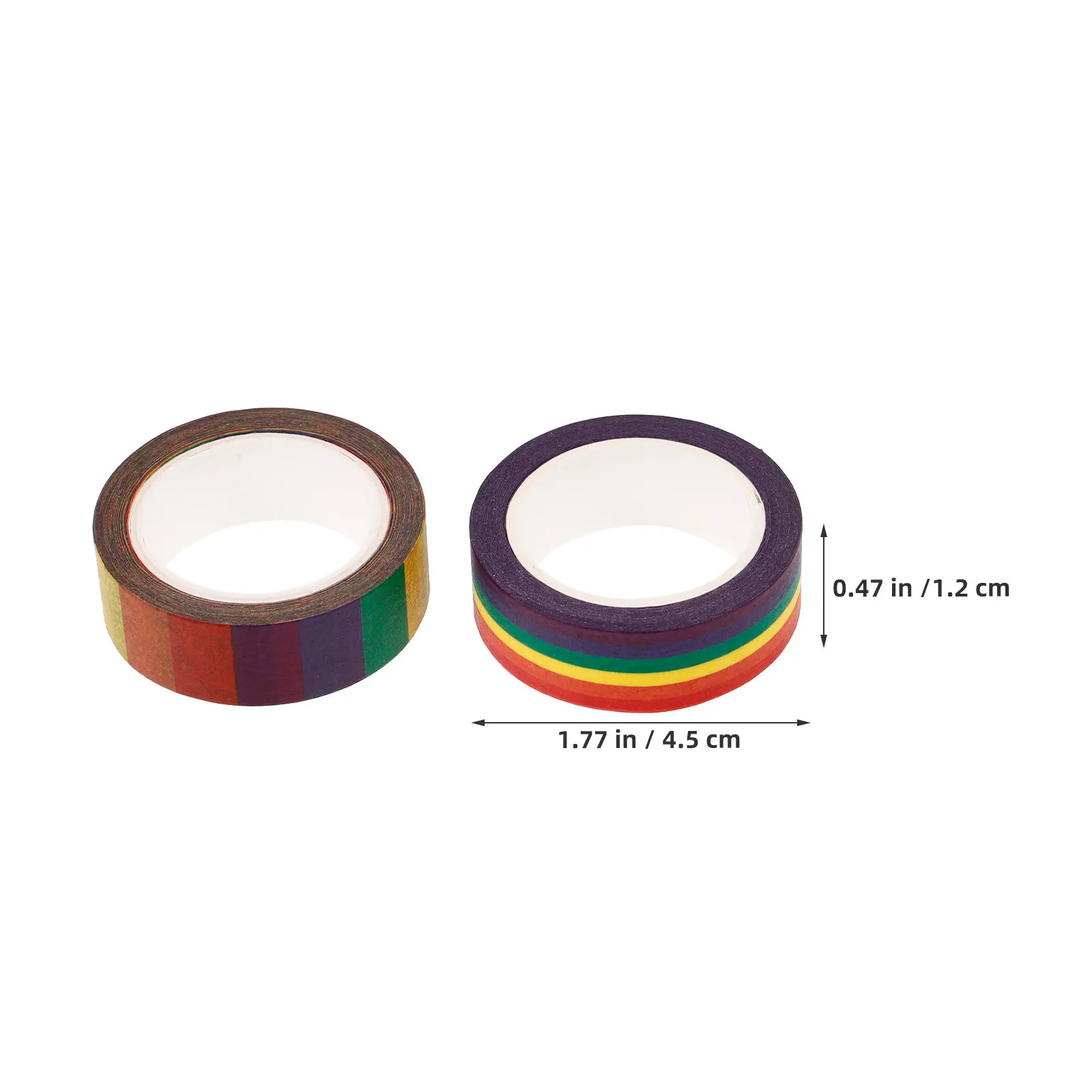 6 롤 와시 테이프 세트 저널링용 귀여운 무지개 디자인 장식 공예 테이프 카와이 스타일 DIY 스크랩북 장식 마스킹 테이프