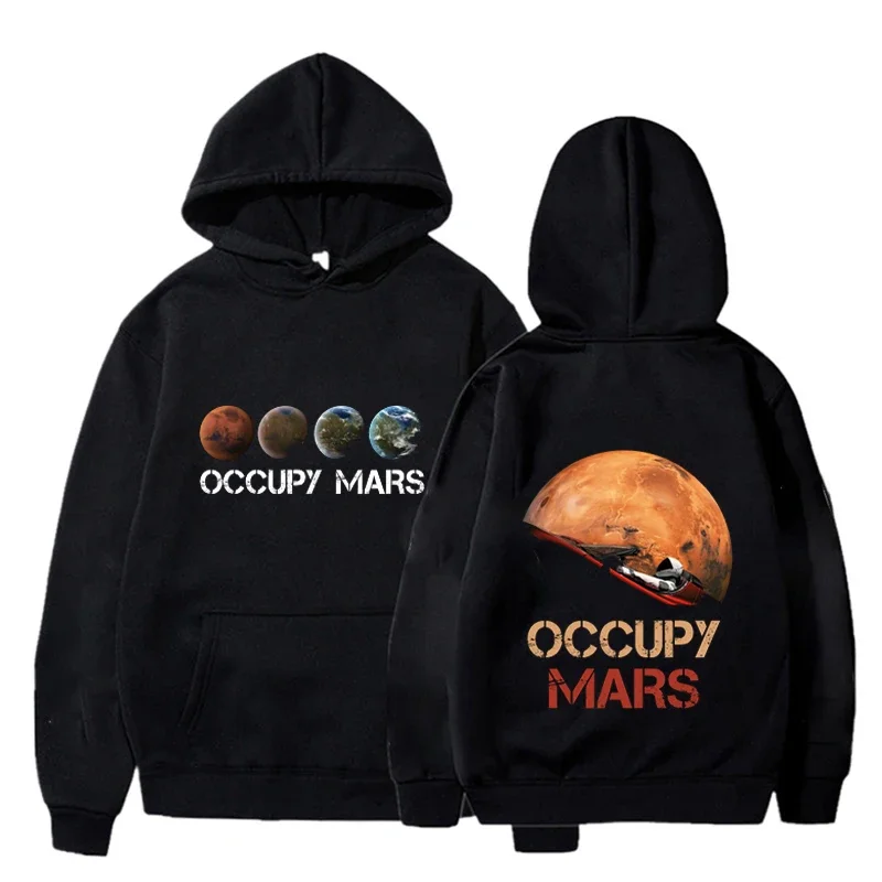 

Cool Space X Hoodies Occupy Mars Hooded Pullover Men Clothing for Women Tracksuit Sweatshirt Sportswear