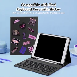 Premium Keyboard Case with Detachable Keyboard and Pencil Holder for iPad Air1 Air2 9.7 (PURPLE)