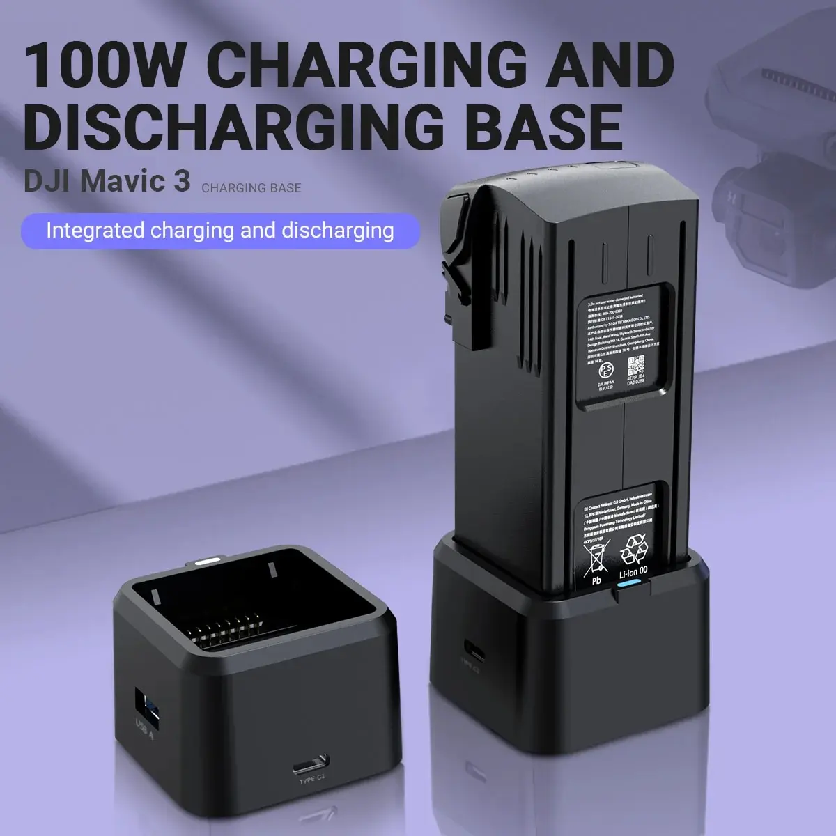 DJI Mavic 3 Battery Charging Hub USB-C Power Adapter 100W Fast Charger drone battery charger for Intelligent Flight Battery Accessory for Drone