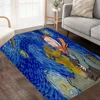 Cartoon Van Gogh Hallway Carpet Non-Slip Laundry Room Mat Laundry Decor Balcony Child Living Room Toilet Rug 6