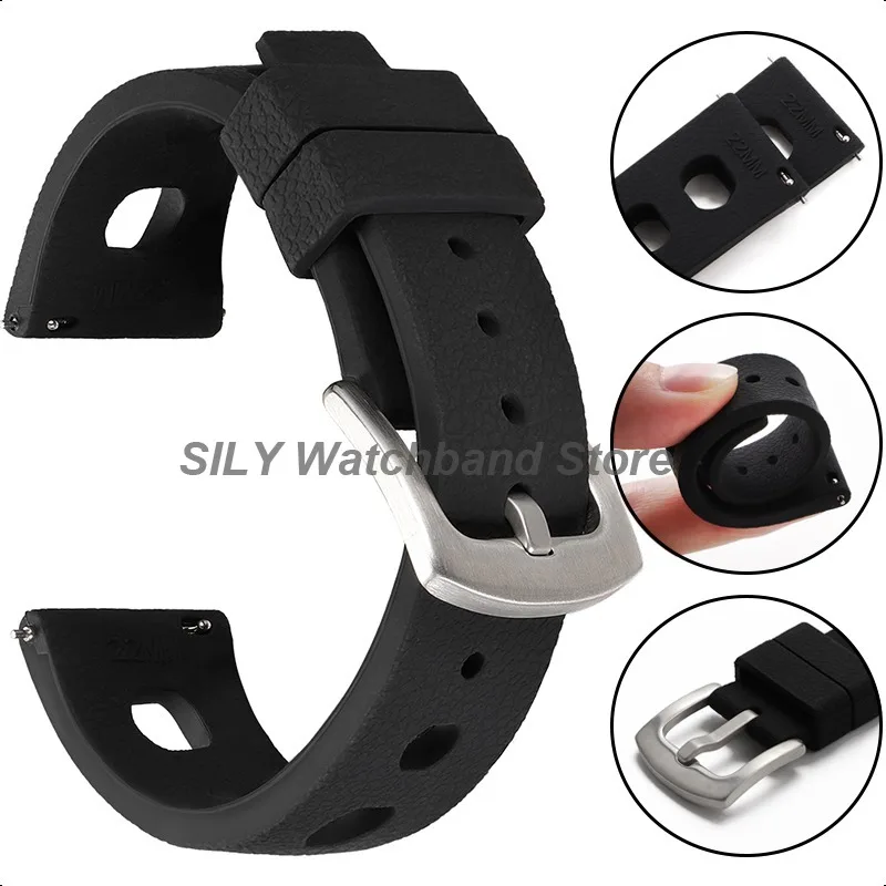 Universal Soft Tropical Silicone Smart Watch Band - Quick Release, Breathable Design