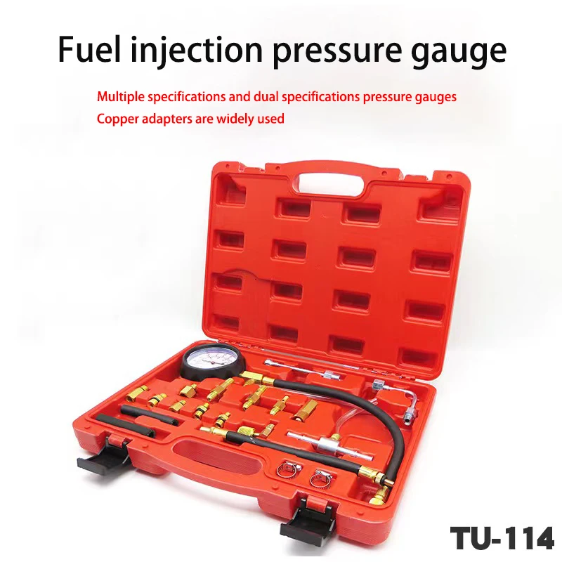 

(TU-114)0-140PSI Fuel Injection Pump Pressure Tester Gauge Diagnostic Tools Kit,Engine Gasoline Tester Tool Set For Most of Cars