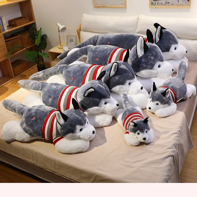 50-120CM Huskie Dog Giant Plush Toy Stuffed Adorkable Doggy Pillow Soft Sleeping Cushion For Birthday Gifts Of Boys Kids Girls значок running doggy