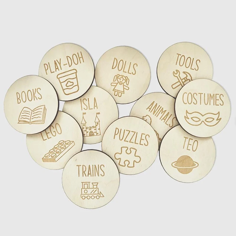 صناديق تخزين العلامة الخشبية الشخصية ، تسمية الخشب...