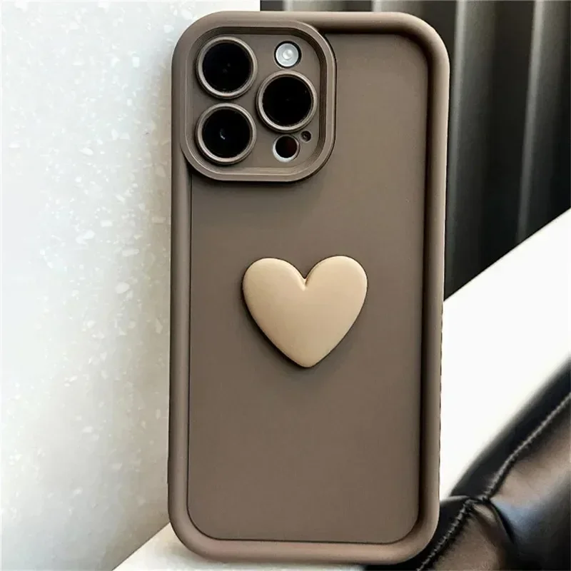 Фото Силиконовый чехол для телефона Ottwn-Cute INS 3D Love Heart, противоударный чехол Candy, iPhone 11 12 13 14 15 Pro Max XS XR 7 8 Plus SE 2020 №5