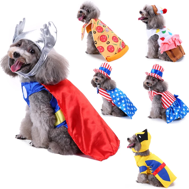 Halloween XMAS Cosplay Pet Dog Cat Dress Up Costume Outfit Christmas Party Coat Cloth Waem Suit dog costume set dog coats