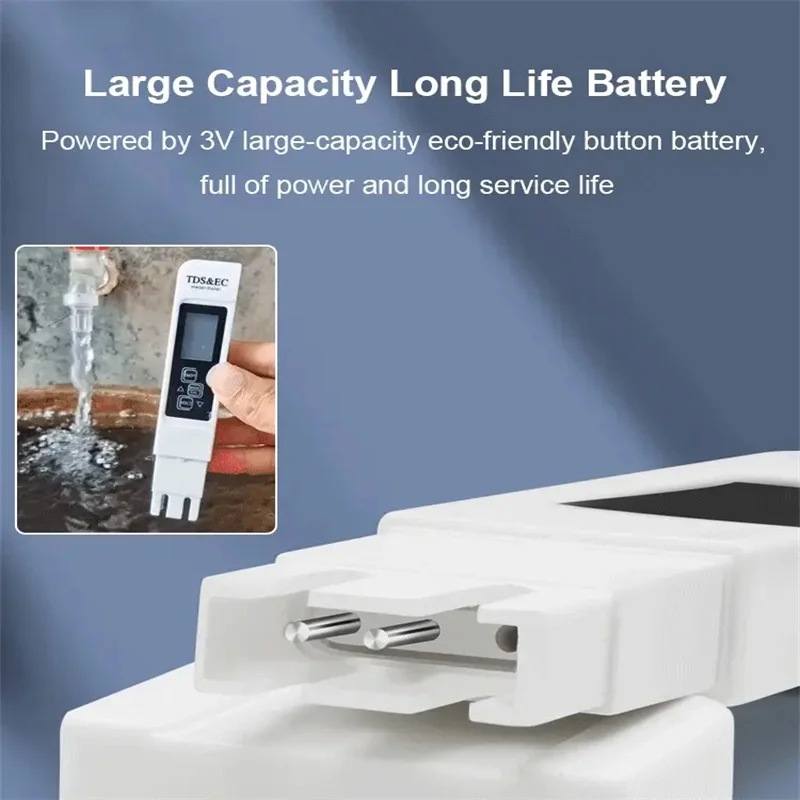 3 In 1 Conductivity Test Pen Digital Water Quality Tester TDS EC Meter Range 0-9999ppm Digital Water Tester