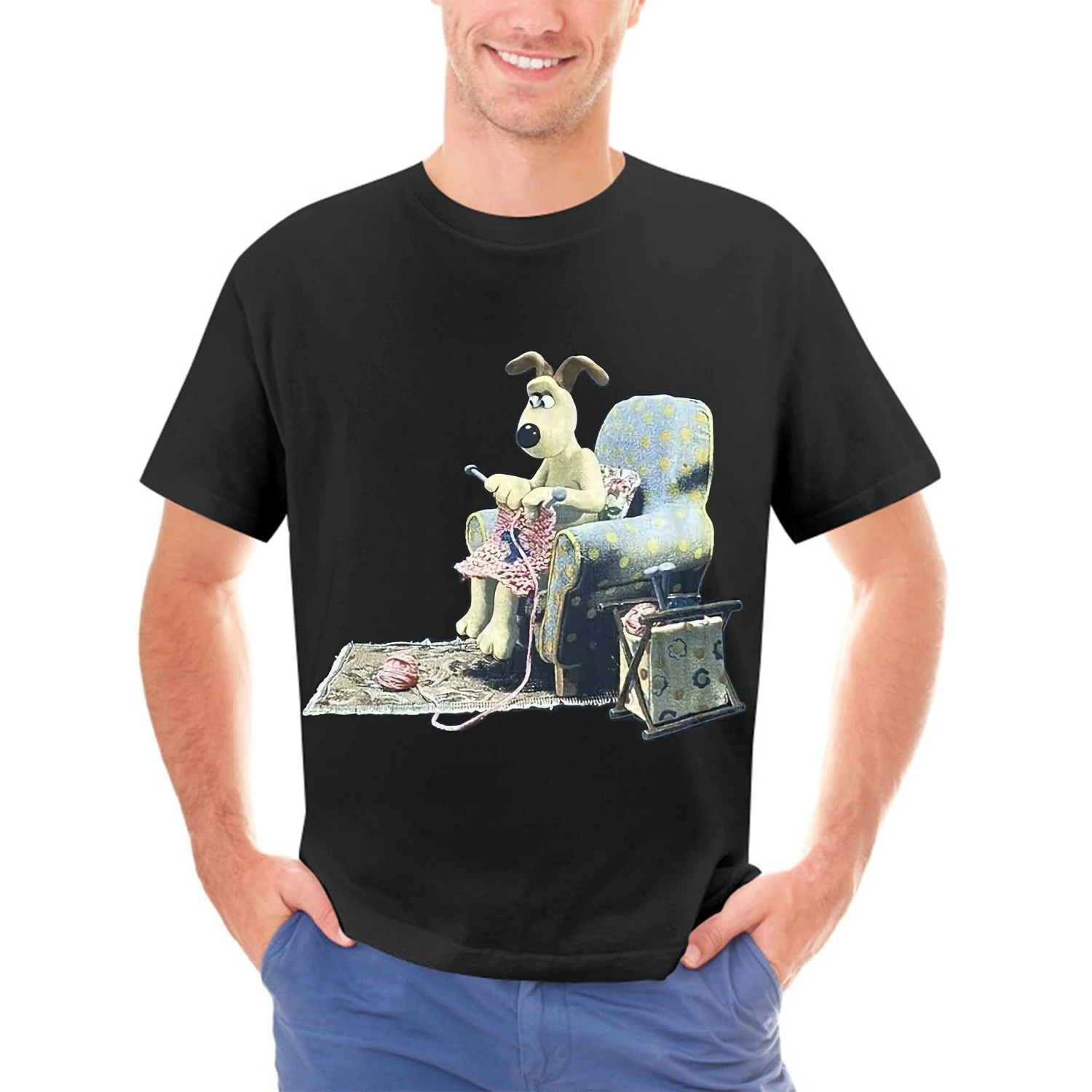ぺ*ぺ様 vintage Wallace and Gromit T Shirt Vintage Wallace & Gromit Cartoon Cotton Black All Size