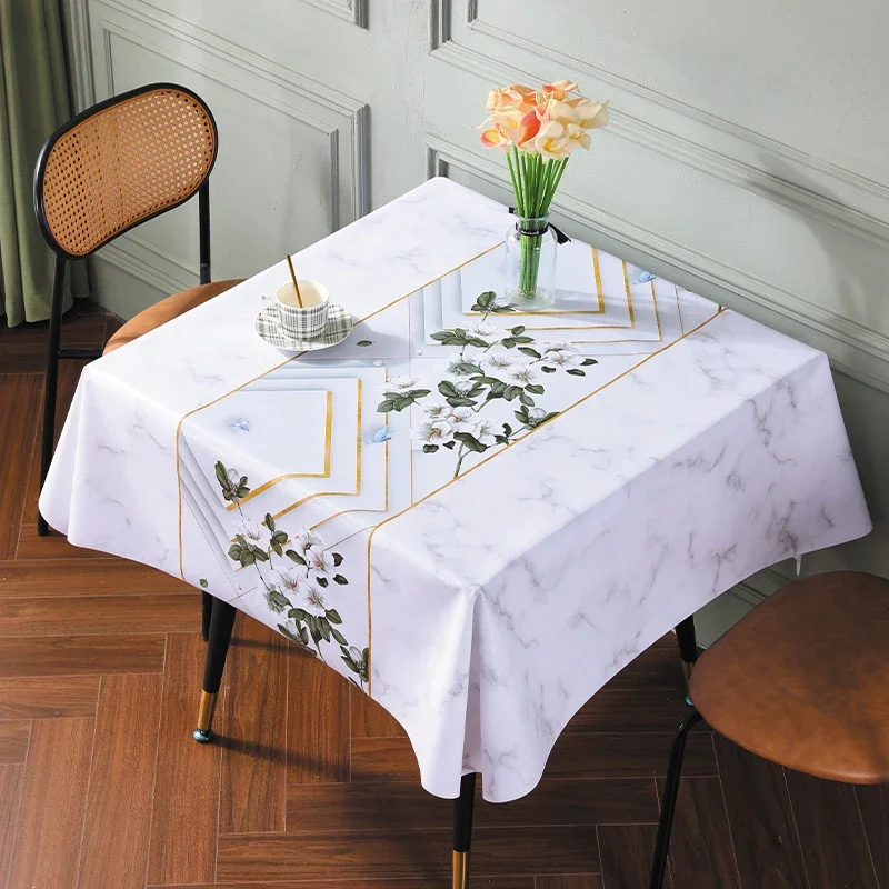 

Table cloth, washable, oil resistant, waterproof, and scald resistant square table cloth, household tea table cloth
