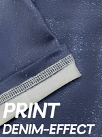 Plus Size Women's Skinny Capris Pants Imitation Denim Print Curve Female Casual Stretch Knitted Sporty Cropped Leggings Summer - Image 5