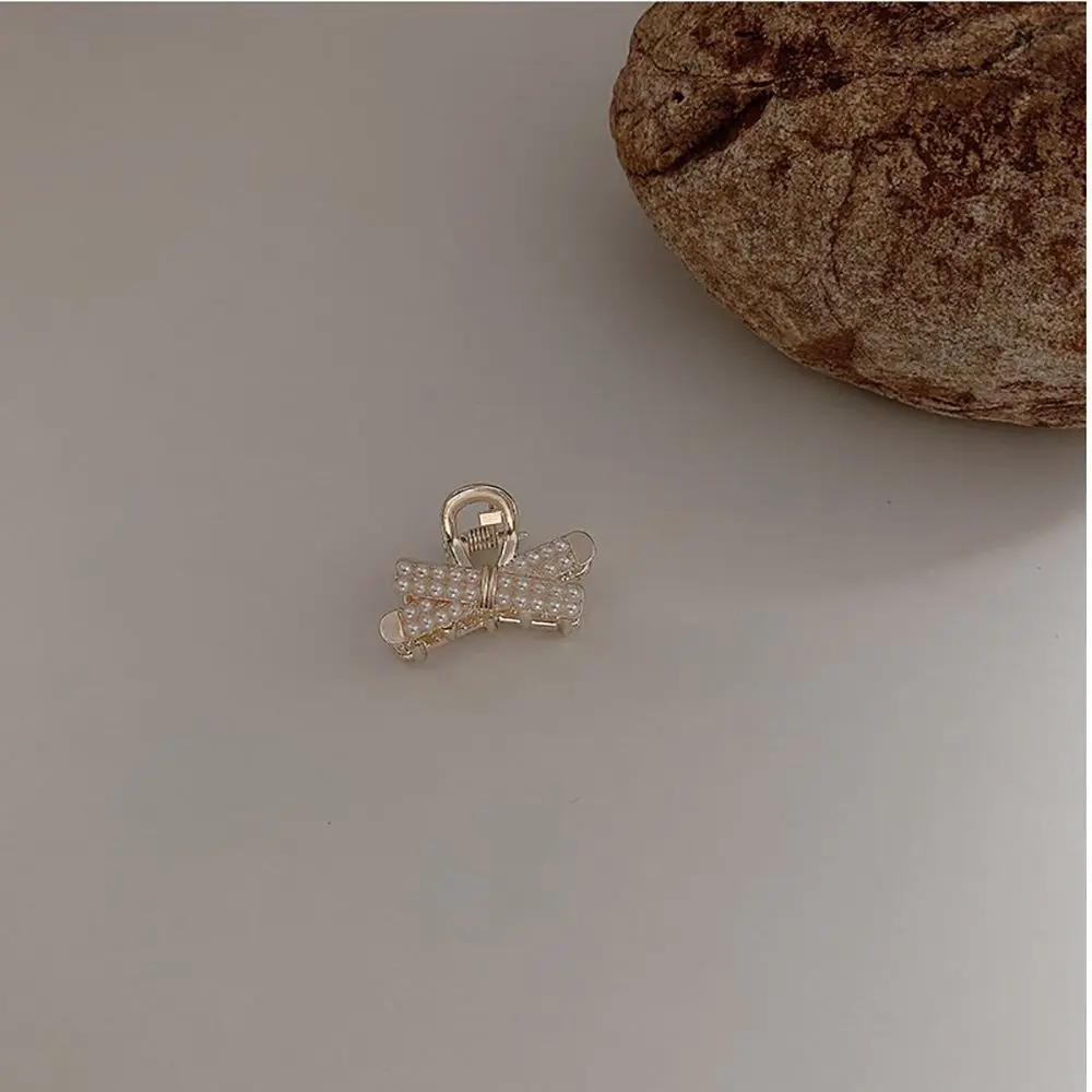 Lovely Geometric Rabbit Alloy Pearl Love Heart Bow Hair Claw Women Hairpin Hair Accessories Small Crab Clip