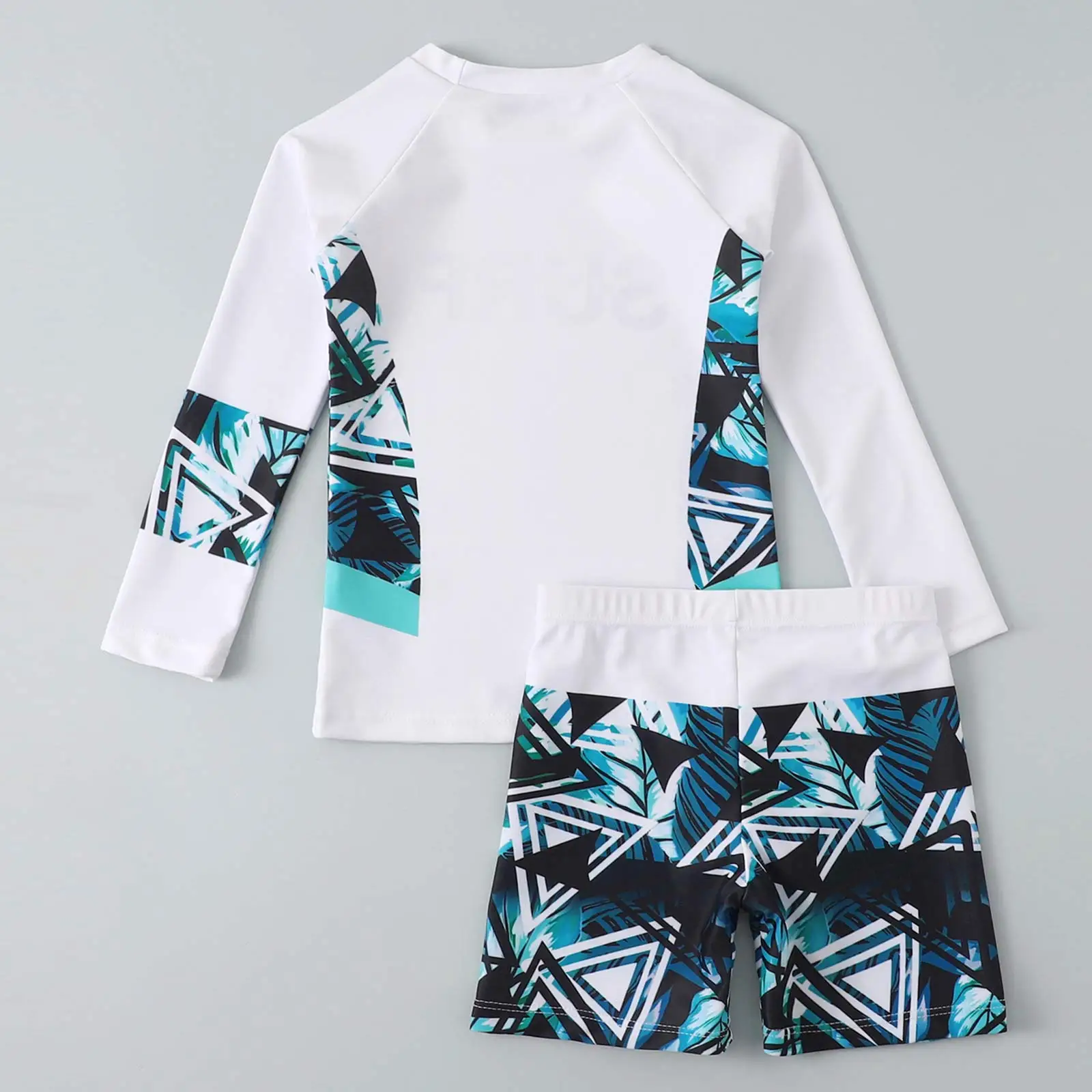 Kids Boys Long Sleeve UPF 50+ Sun Protection Rash Guard Swimsuits Two Piece Shirt Top Swim Trunks Swimwear Bathing Suit kids swimsuits,boys swim shorts