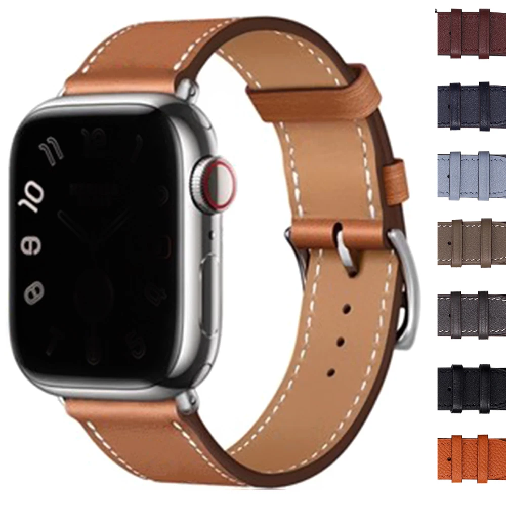 

Leather strap for Apple watch band 44mm 40mm 45mm 41mm 38mm 42mm Single tour watchband bracelet iWatch series 9 8 Ultra se 7 5 6