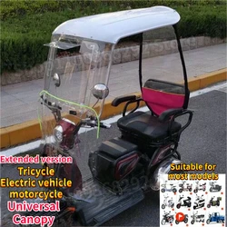 Electric Tricycle Canopy Motorcycle Rainproof Sunscreen Windshield Thickened Roof Metal Bracket Electric Motorcycle Covers