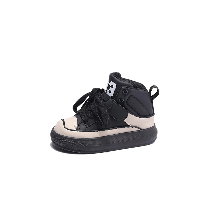 Children Sneakers Boy's High Top Solid Casual Shoes Girl's Fashion New Mesh Lining Student Sneakers Size 26-36 5