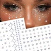 1sheet Star & Moon Face Gems Jewels Stickers Heart Shiny Rhinestone Eye Makeup Temporary Tattoos Decoration For Music Festival 4