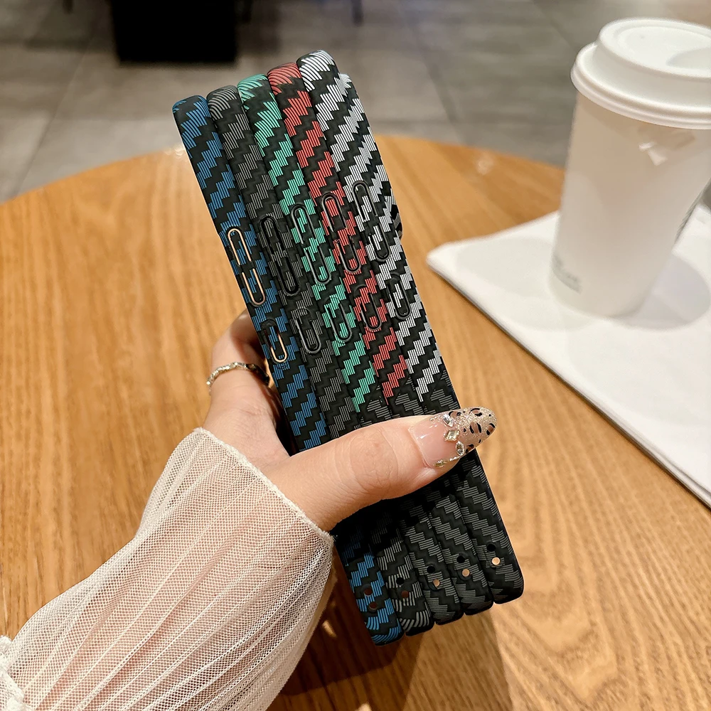 Slim Carbon Fiber Pattern PC Hard Phone Case with Camera Protection Cover
