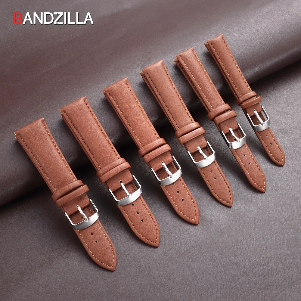Elegant Universal PU Leather Watch Strap with Pin Buckle – Comfortable Wristwatch Replacement Band