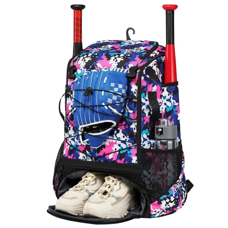 

Bat Bag Youth Baseball Backpack Waterproof Softball Bat Bag With Shoe Compartment & Fence Hook Holds Bat Gloves Helmets Gear For