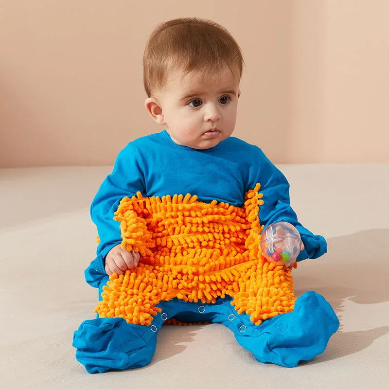 Baby Clothes Boys Girls Cleaning Mop Romper Baby Mop Clothes long sleeve Crawling Clothes Jumpsuit Cotton Infant Mop Suit 6