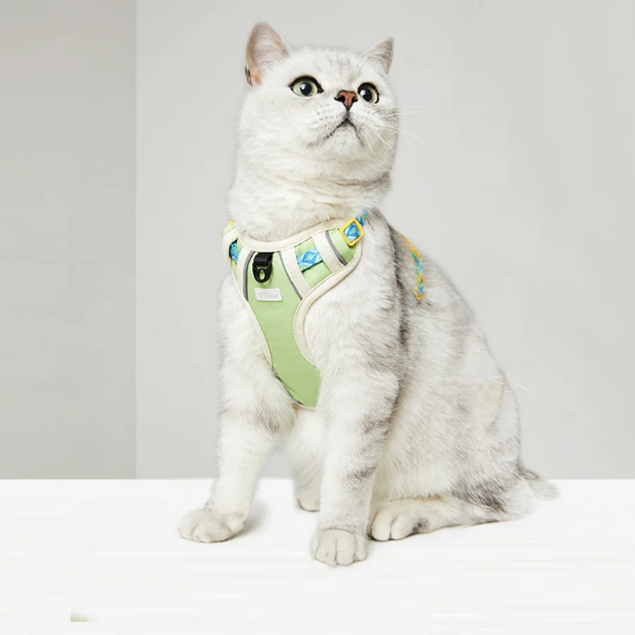 

Треугольный нагрудник для прогулок с котенком симпатичное прочное Сетчатое эластичное ожерелье защитное против потери Лидер продаж товары для домашних животных