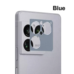 Enhanced Metal Camera Protector Cover with Aluminum Alloy Back Lens Ring Film - Xperia 1 VIII (Blue)