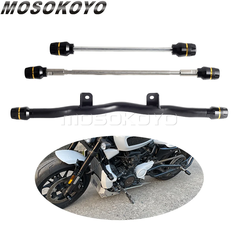 

Алюминиевая плоская Противоударная полоса RH1250S, передняя задняя ось, вилка, ползунок, защита колеса, Пассажирская подушка для Harley Sportster S
