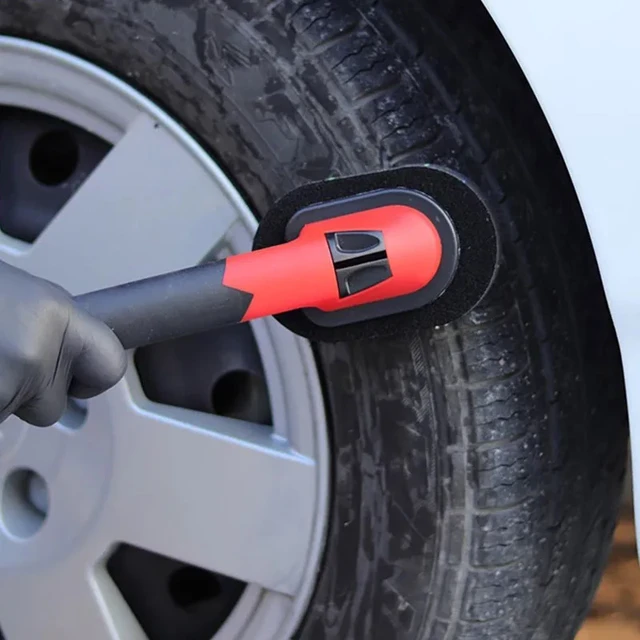 Car Sponge Brush Polyurethane Sponge Tire Sponge Brush With Long Handle  Tire Shine Applicator Water Absorption Tire Dressing - AliExpress