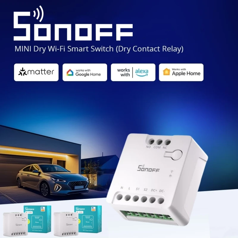 SONOFF MINI-D Wi-Fi Smart Switch MINI Dry Contact Relay Device Matter Support Contactor Control Smart Home Automation smart switch smart light switch wireless remote control switch