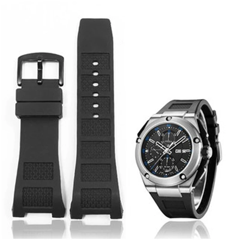 

Notch End Silicone Watch Band for IWC Ingenieur Strap for Men 30*16mm Waterproof Rubber Watch Strap Bracelets Pin Buckle Belt