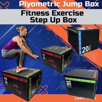 3in1 Plyometric Jump Box Anti-Slip Fitness Exercise Step Up Box for Home Gym Conditioning Strength Training Multiple Sizes 1