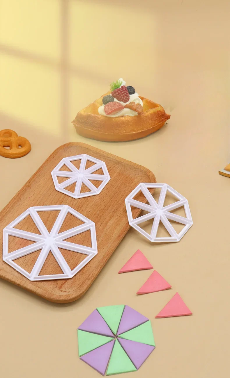 3Pcs Fondant Cake Mold Set – Triangle Flag Shape Cookie Cutters and Biscuit Stamps for ... - SKU CMS01426 - UGI Packaging